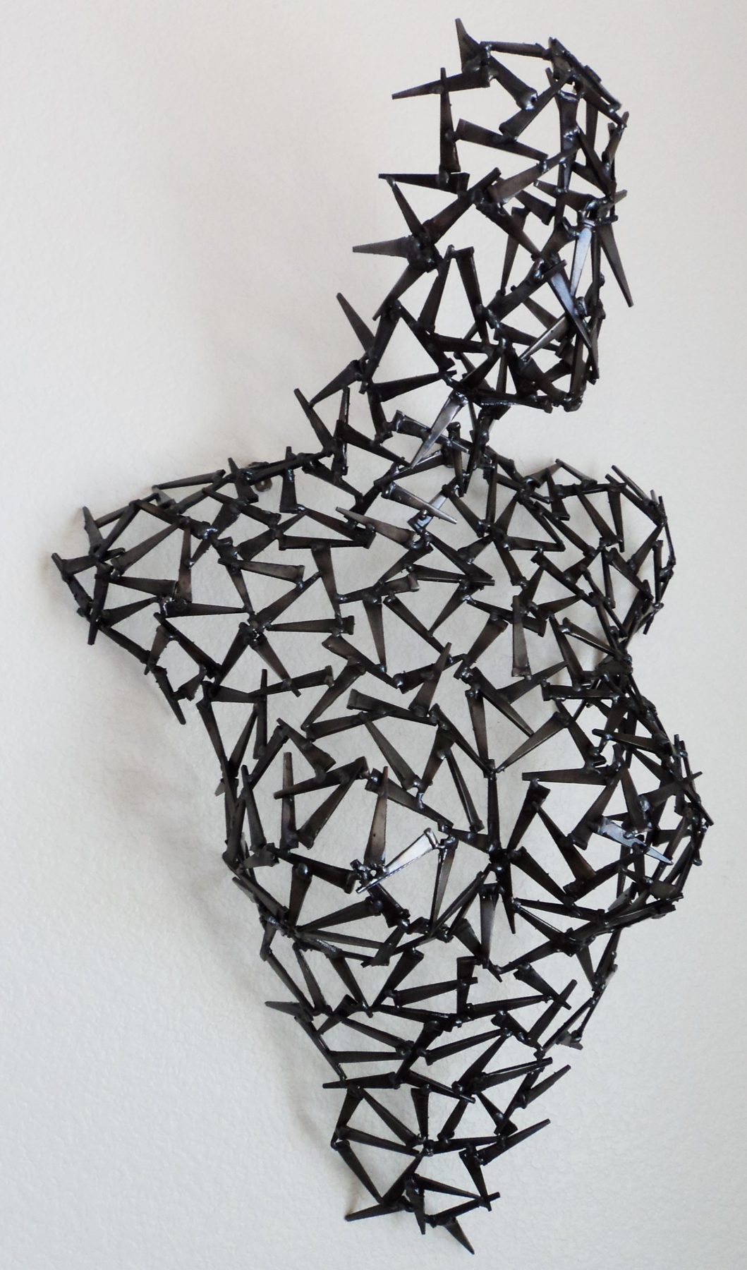 Aphrodite - figurative welded metal torso sculpture by Corey Ellis