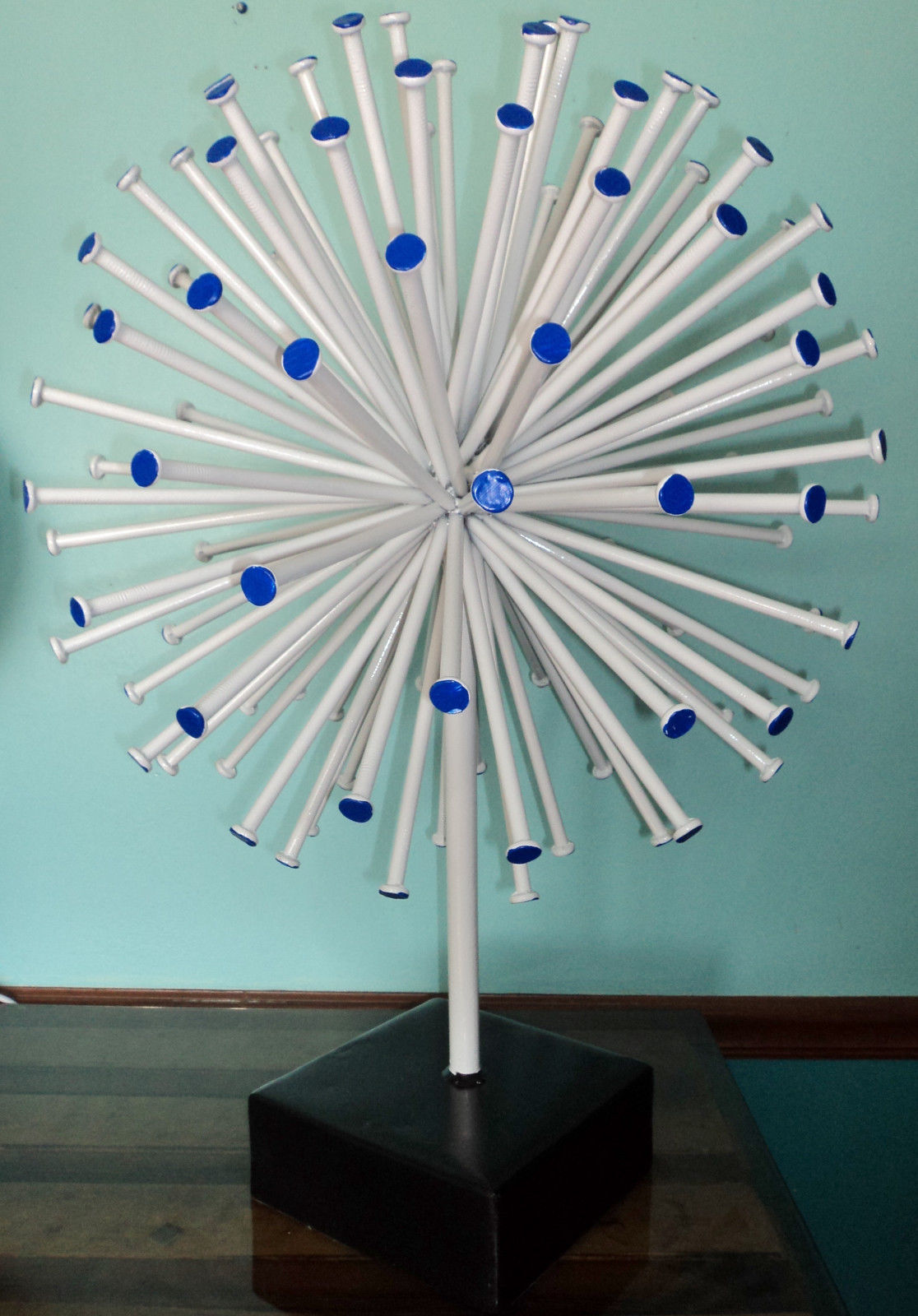 Geometric welded metal wall sculpture