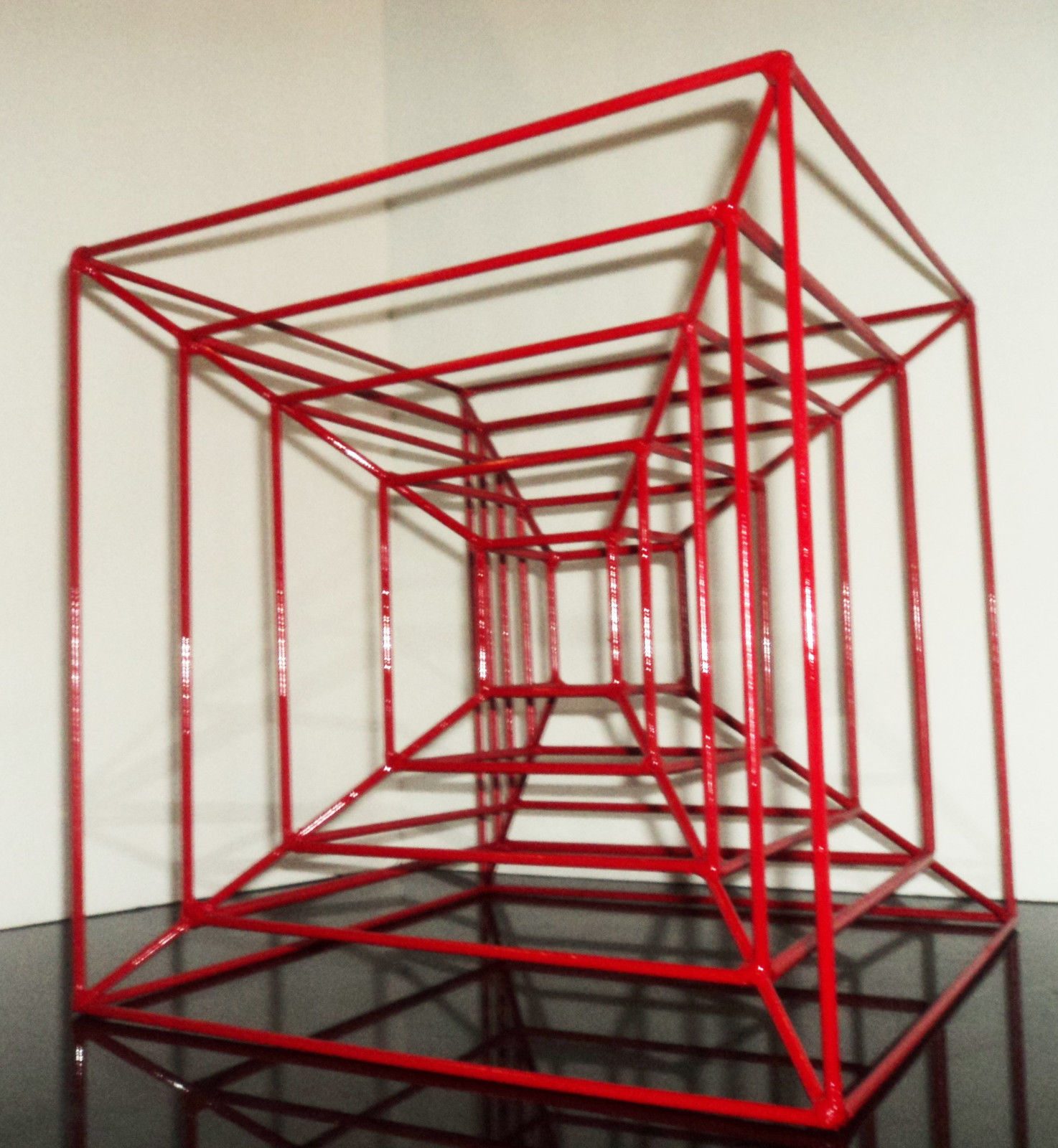 Tron - geometric metal wall sculpture with linear forms