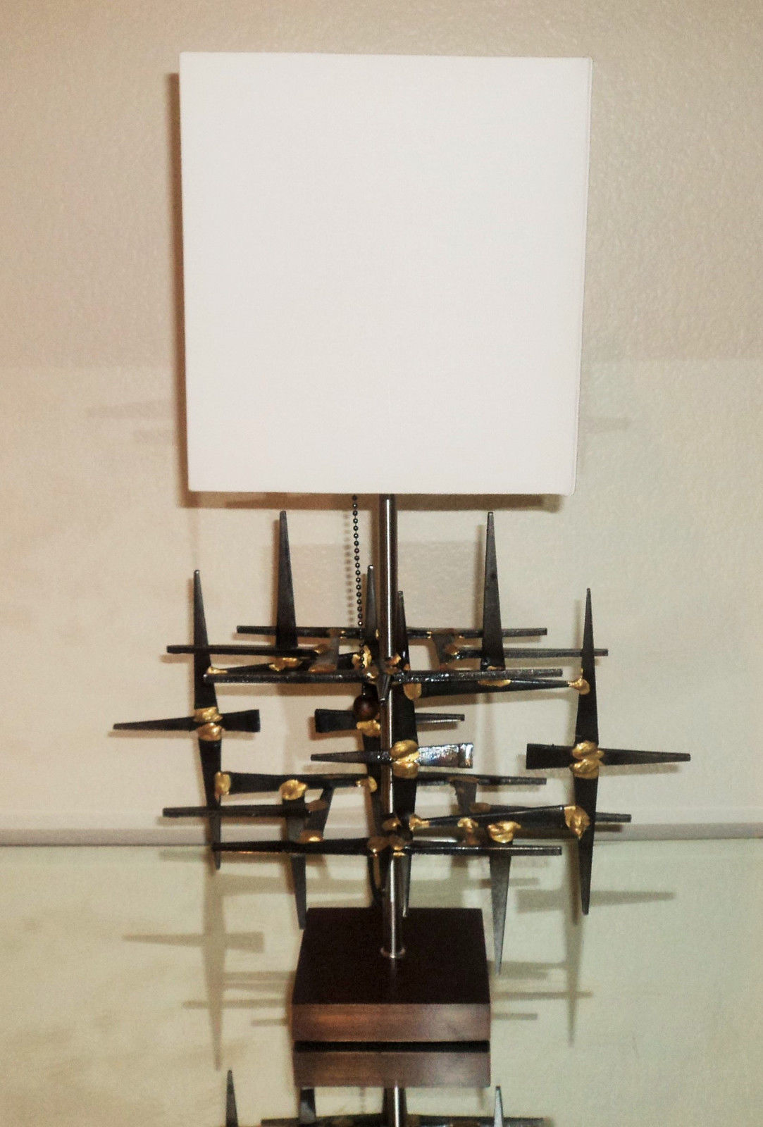 Sculptural welded metal table lamp by Corey Ellis Sculptural welded metal table lamp by Corey Ellis