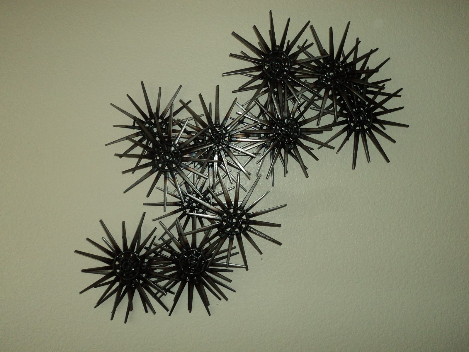Mid-century welded metal wall sculpture studio piece