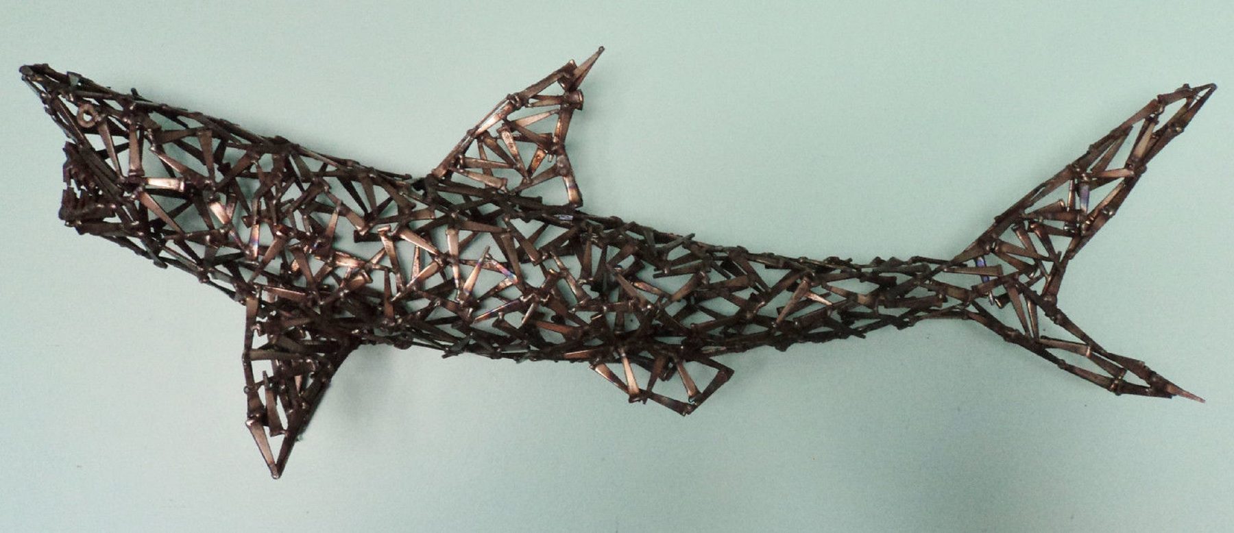 Shark - welded metal animal sculpture by Corey Ellis
