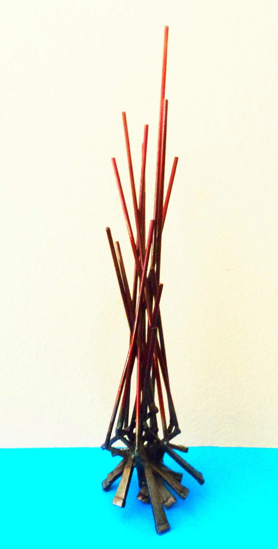 Fire Fire - warm-toned welded metal wall sculpture