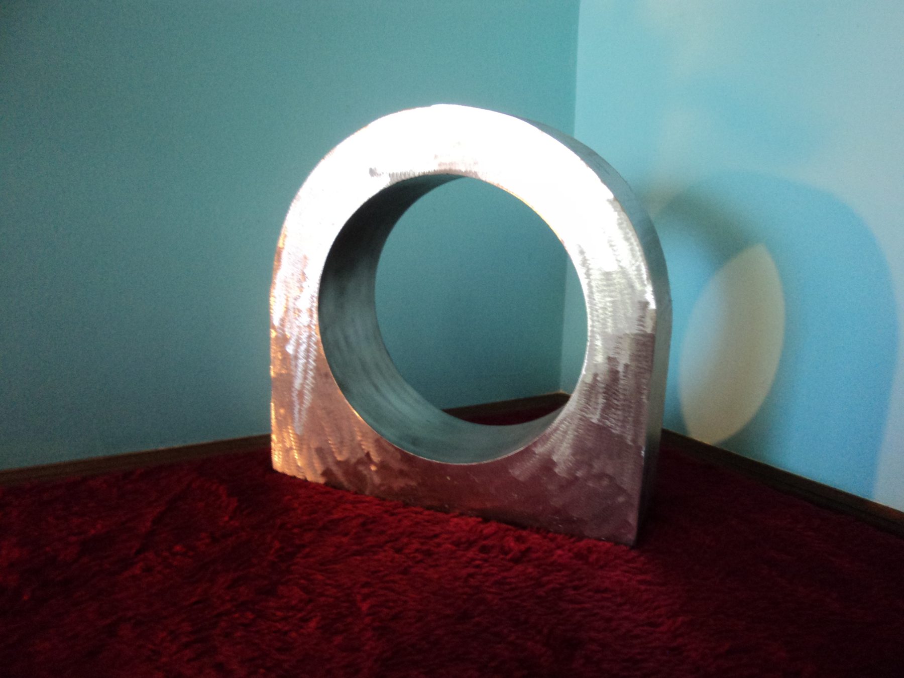 Modern welded copper and steel wall sculpture
