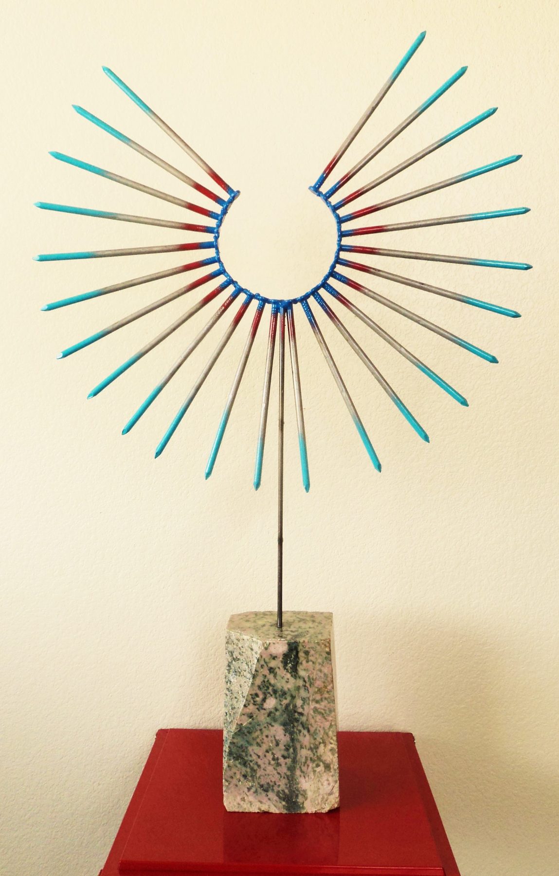 Pea Fowl - modern metal sculpture by Corey Ellis